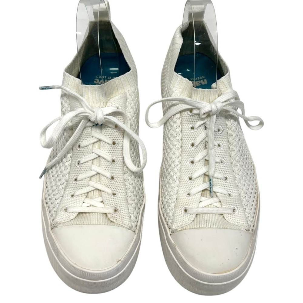 Native Jefferson 2.0 Liteknit White Slip-On Sneakers with Laces Women’s 8 - Picture 4 of 16